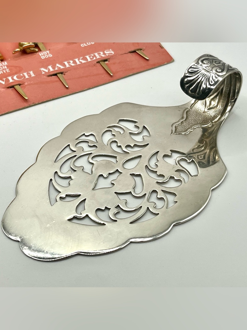 Vintage Silver Plated Cake or Pastry Server - Elegant Scrolled Design